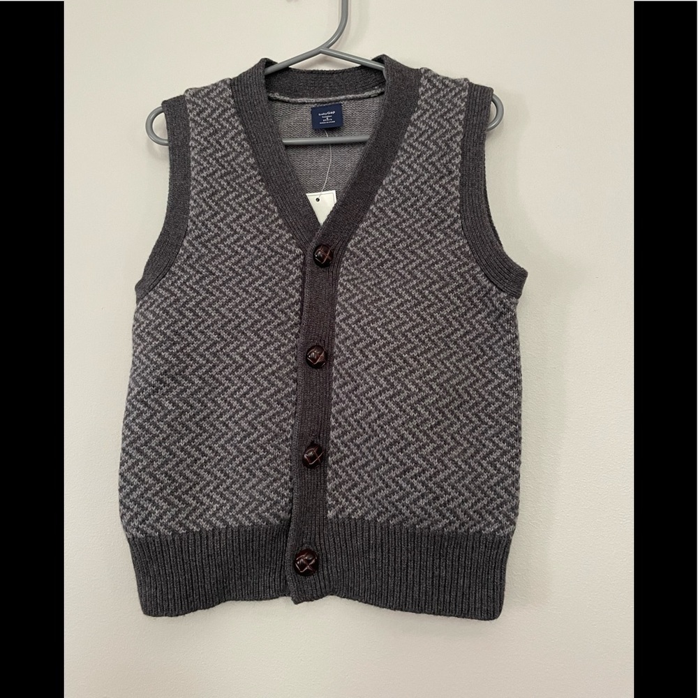 NWT - Baby Gap Gray Sweater Vest - Size: 3